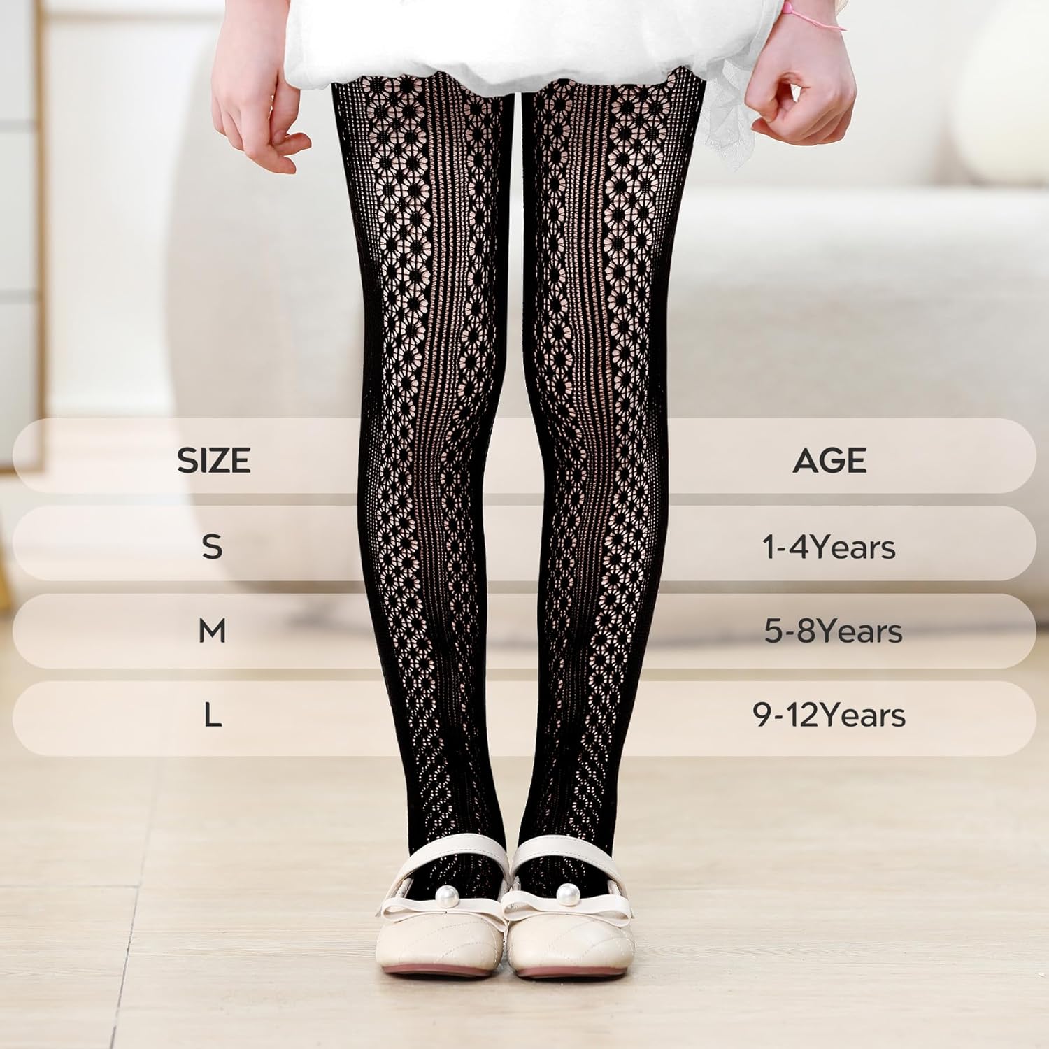 Zando Girls Lace Tights Heart Butterfly Rose Patterned Fishnet Stockings for Toddler Girl Hollow Pantyhose 1T-12 Years - Image 4