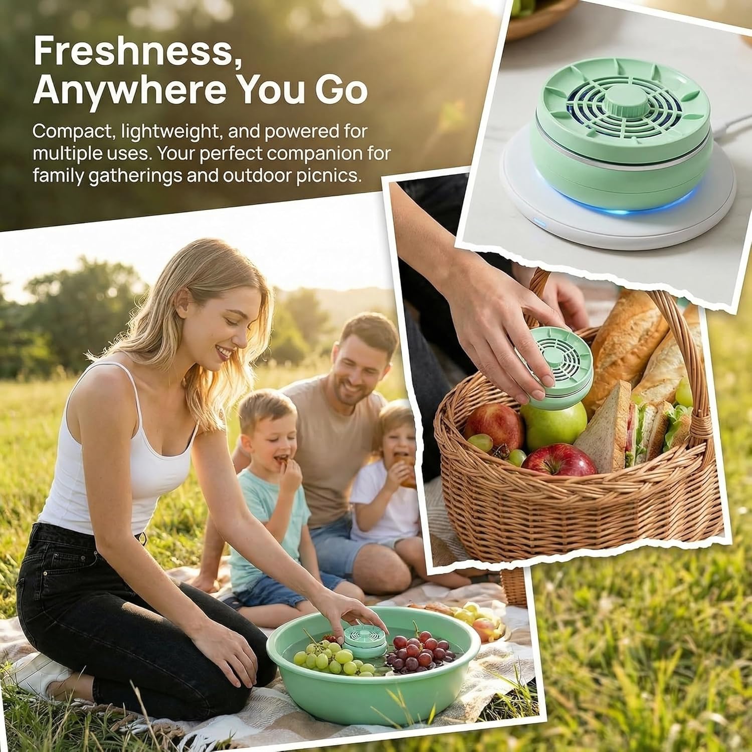 Vegetable Fruit Purifier, Fruit Cleaner Machine, Ultrasonic Fruit and Vegetable Cleaner Machine, Waterproof Food Purifier for Fruits, Vegetables, Meat and Tableware (White)