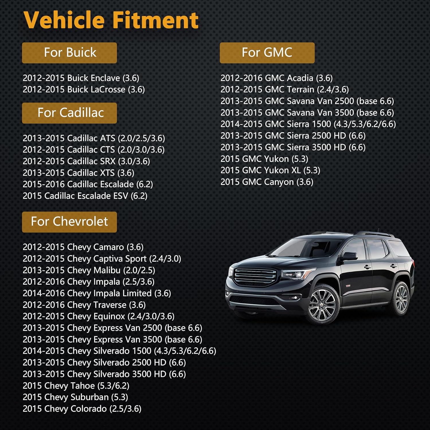 Mass Air Flow Sensor for Chevrolet Silverado 1500 2500 3500 2014-2019 & GMC Sierra 1500 2500 3500 2014-2019 & Cadillac ATS CT6 CTS SRX XTS Escalade 2012-2019 23262343