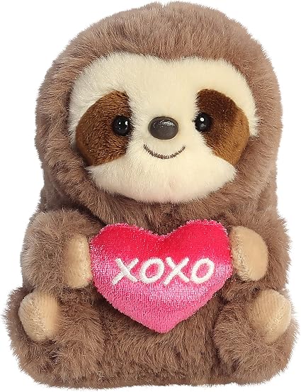 Amazon.com: Aurora Round Rolly Pet XOXO Sloth Stuffed Animal - Adorable ...
