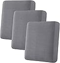 H.VERSAILTEX Super Stretch Individual Seat Cushion Covers Sofa Covers Couch Cushion Cover Slipcover Sets Thick Jacquard Textured Twill Fabric (3 Piece Sofa Cushion Covers, Grey)
