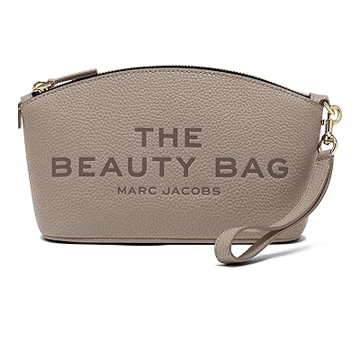 Marc Jacobs The Leather Beauty Bag Cosmetic Case Cement