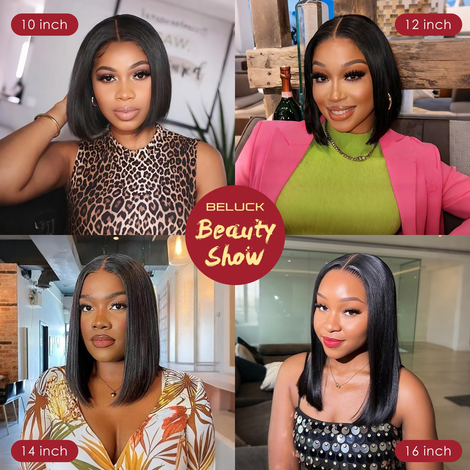 Beluck 250 Density Straight Bob Human Hair Wig Glueless Wigs Human Hair Pre Plucked Pre Cut 3-in-1 Pre Everything Wear Go Wig 15A 6x6 Hd Lace Closure Wigs For Women Natural Color 10 Inch
