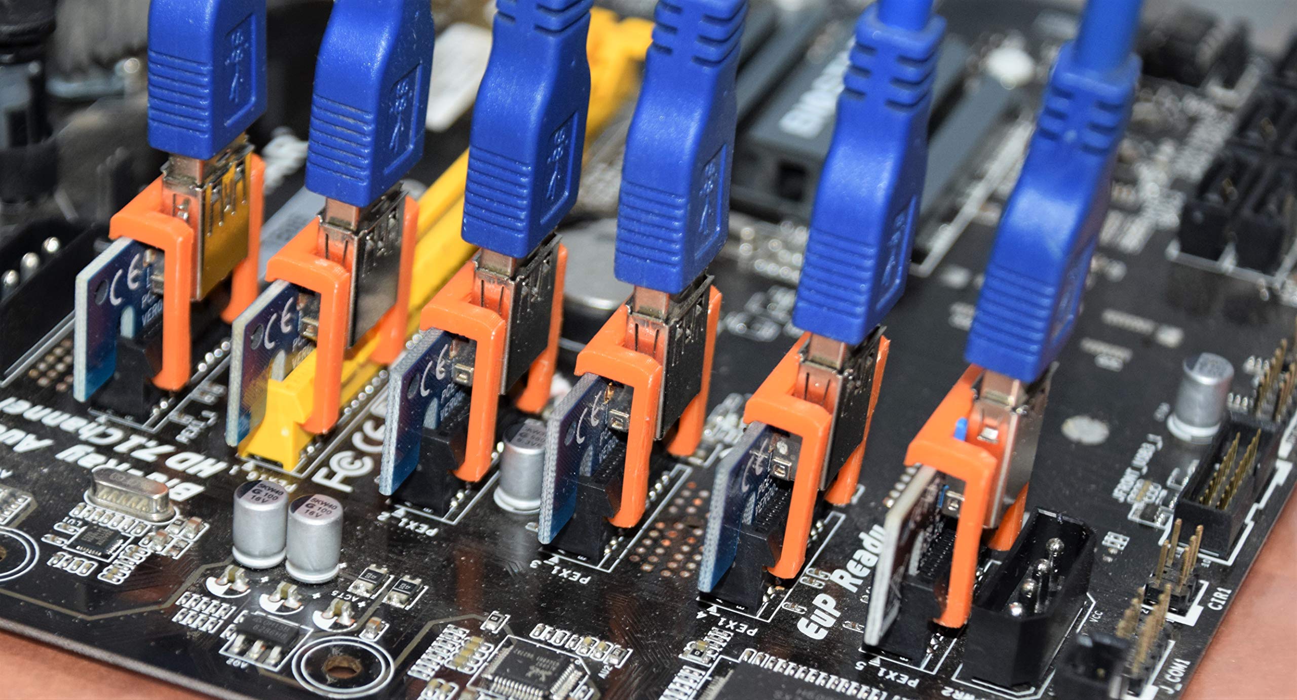 Amazon Com Pcie Adapter Clips For Usb 3 0 Pci E 1x To 16x Riser Board Cable Extenders Orange Electronics