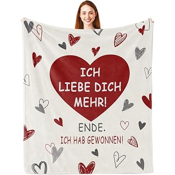 Valentine's Day Gift Blanket I Love You Gifts for Women/Men Love Gift for Her Anniversary Gift for Him/Him Wedding Anniversary Gifts Hab You Love Gifts Blanket 150 x 130 cm