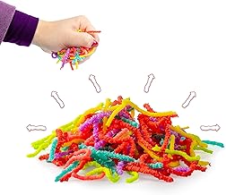 Squirmy Worms - Stretchy and Crushable Rubber Worms for Kids - Squishy Fidget Toy for Stress Relief - Sensory Toy with Fun Motion Effects for Boys and Girls