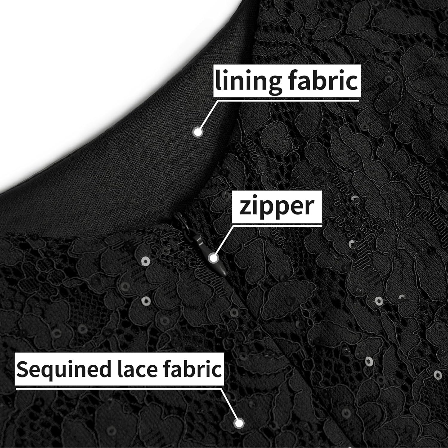 Wedding Guest Cocktail & Formal Dresses for Women - Lace Sequin Prom Evening Dress - Image 5