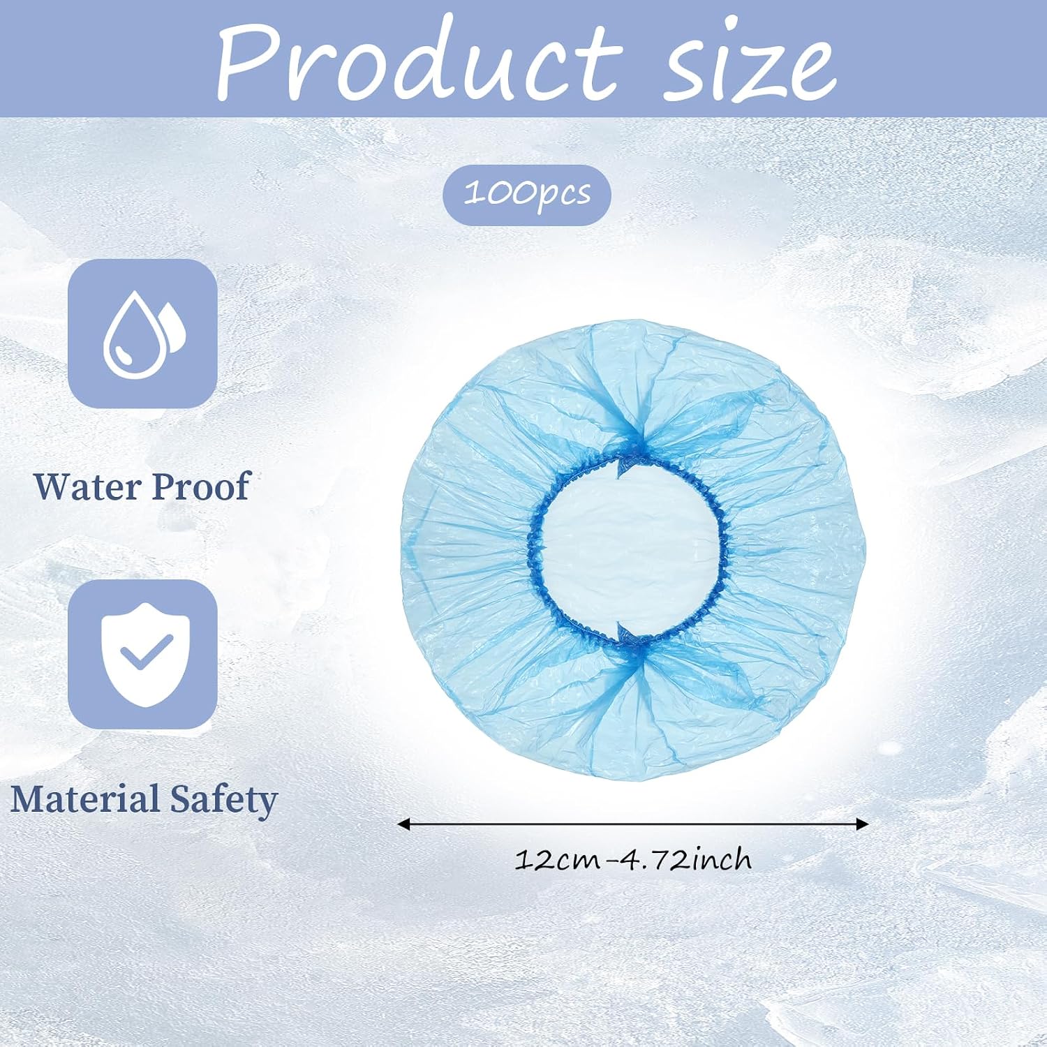 100 Pcs Disposable Drink Covers for Alcohol Protection Women Scrunchie, Disposable Cup Covers Wine Glass Cover fit Most Cup Sizes Drink Protector for Women Adult Bar Club Party (Blue, Large)