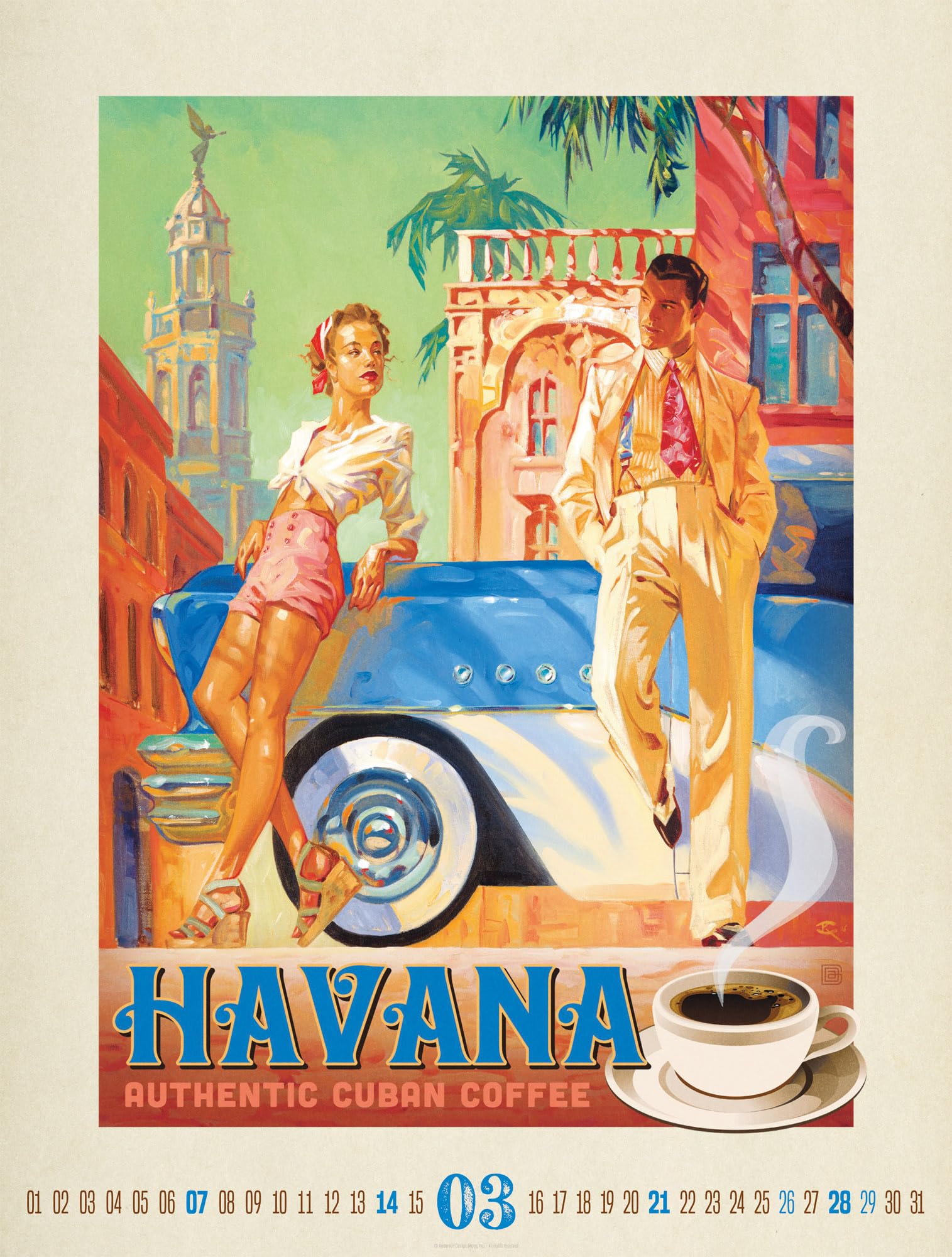 Coffee Time Kaffee-Plakate-Kalender 2027: Geschmackvoller Retro-Kalender im großen Hochformat (50x66 cm) | Illustrationen für Kaffee-Fans