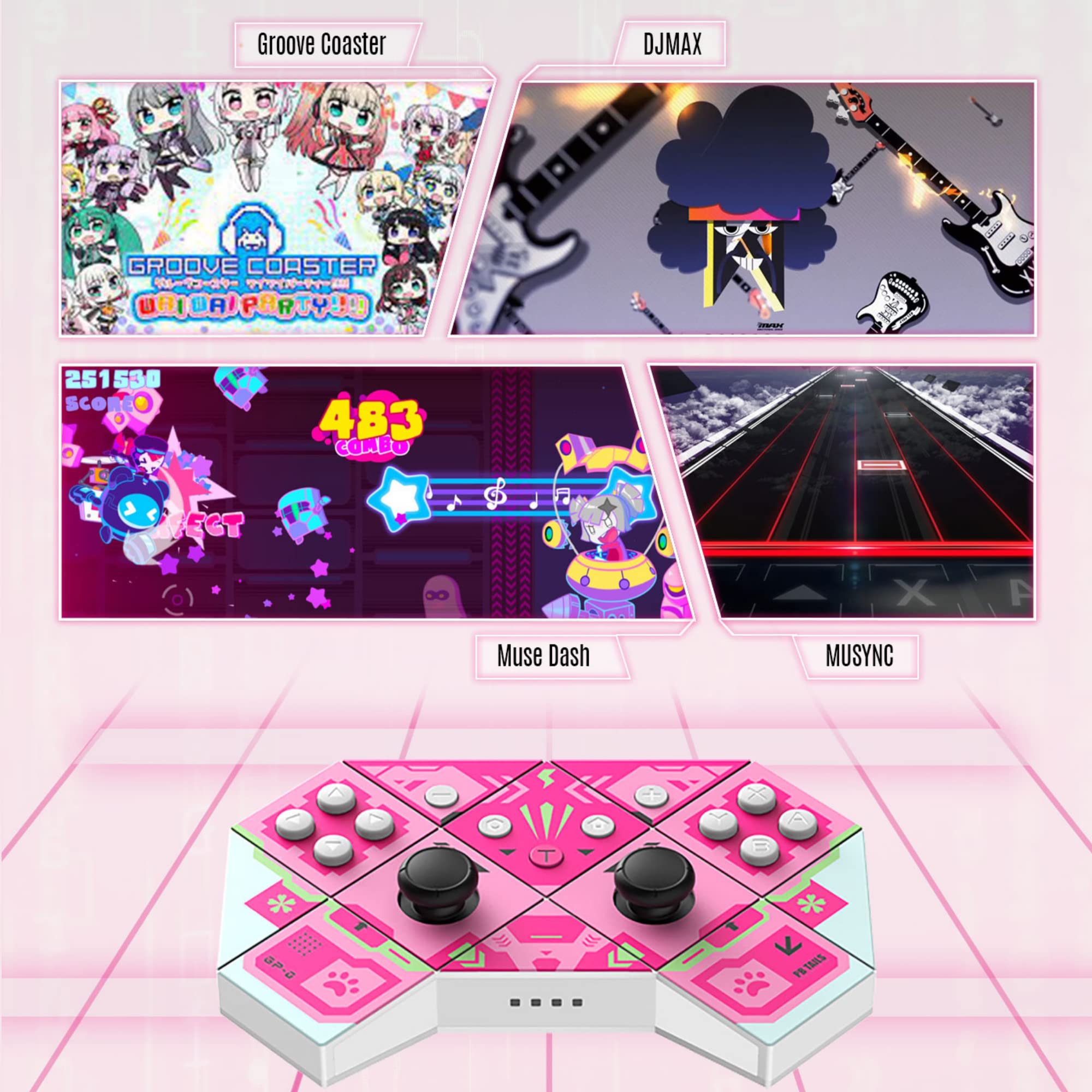 Amazon.com: PB TAILS Metal Pink Switch Controllers - Portable