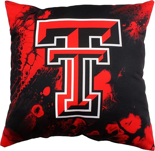 Texas Tech Red Raiders - Almohada decorativa de 2 caras barrida de color, 16 pulgadas, fabricada en los Estados Unidos