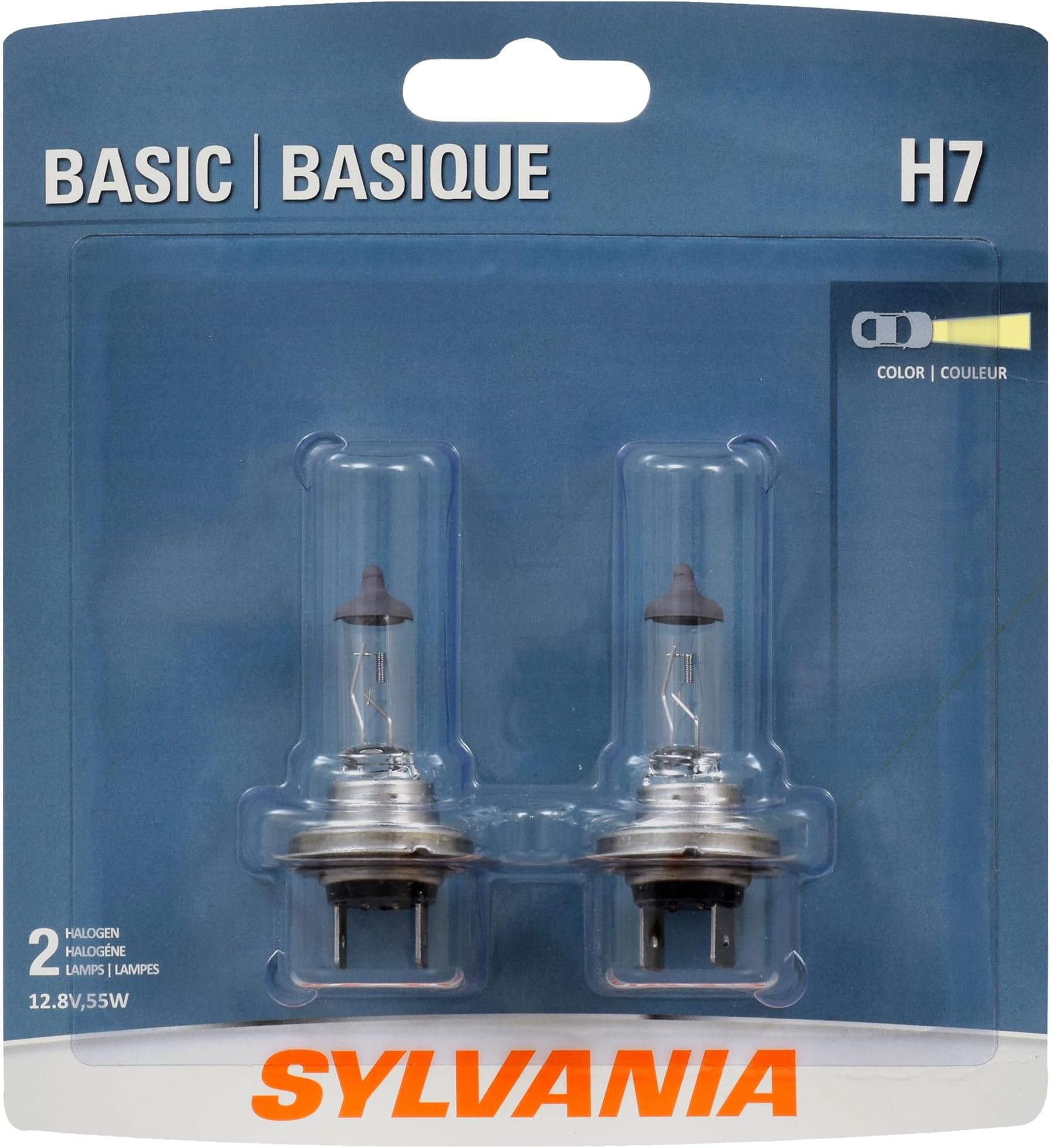 H7 Basic - Halogen Bulb for Headlight, Fog, Daytime Running Lights, and Cornering Applications (Contains 2 Bulbs)