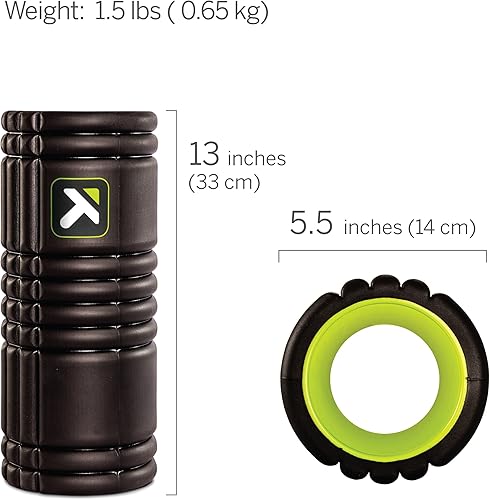Miniatura 2 de TriggerPoint Grid 1.0 Foam Roller - 13" Multi-Density Massage Roller for Deep Tissue & Muscle Recovery - Relieves Tight, Sore Muscles & Kinks, Negro