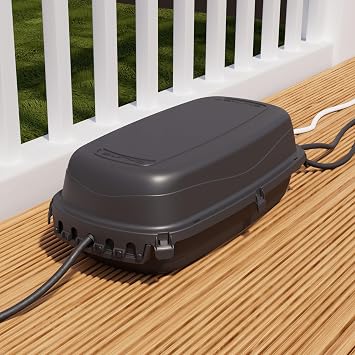 D-Line Weatherproof Electrical Box, Outdoor Extension Socket Box, IP54, 2x Entry and Exit Sections for Ease of Use (For use with Extension Leads up to 270mm) - Black