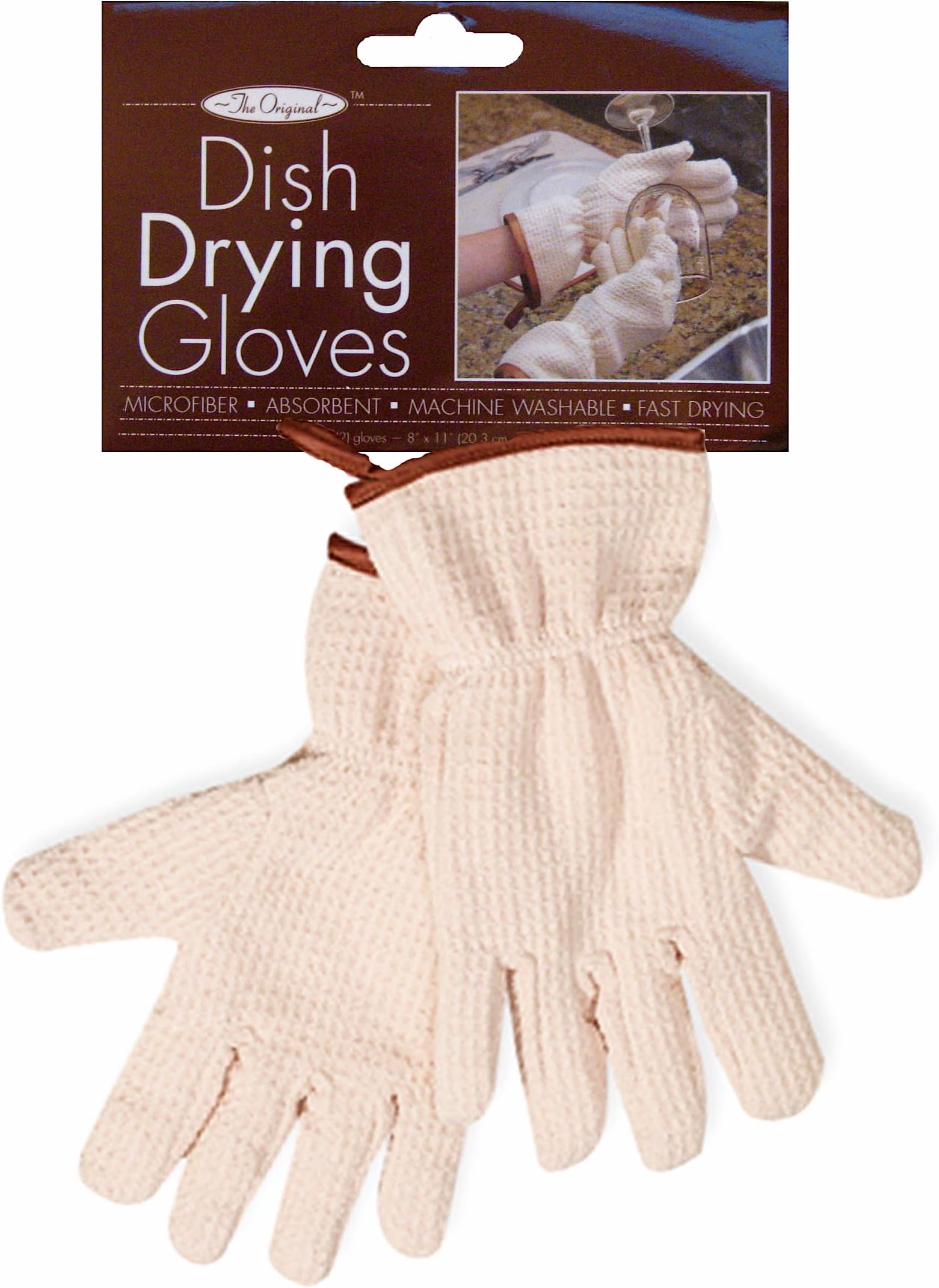 The Original Dish Drying Gloves Microfiber Absorbent Machine Washable Fast Drying 2 PACK