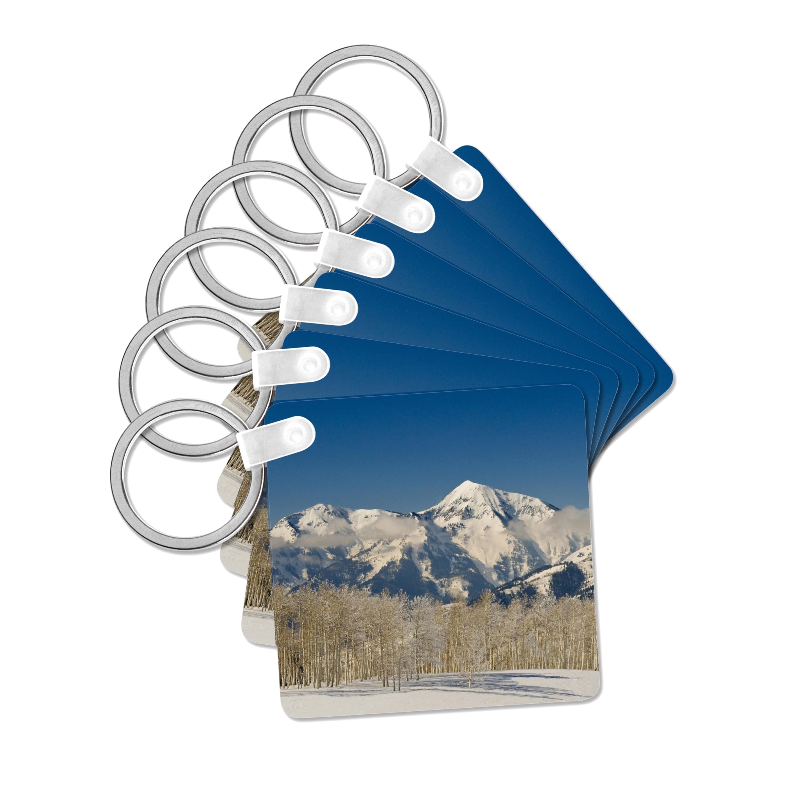 3dRose, Aspens, Box Elder Peak, Lone Peak, Utah, USA - US45 HGA0374 - Howie Garber, set of 6 Key Chains