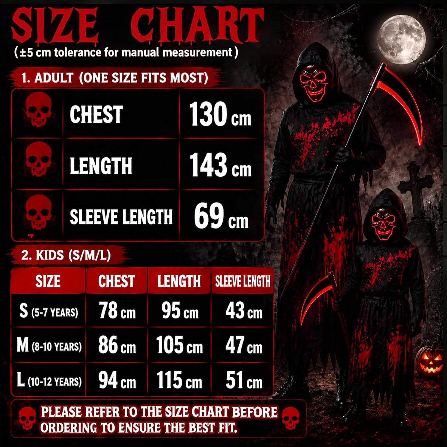 Grim Reaper Costume Kids Halloween Costumes for Boys Scream Costume