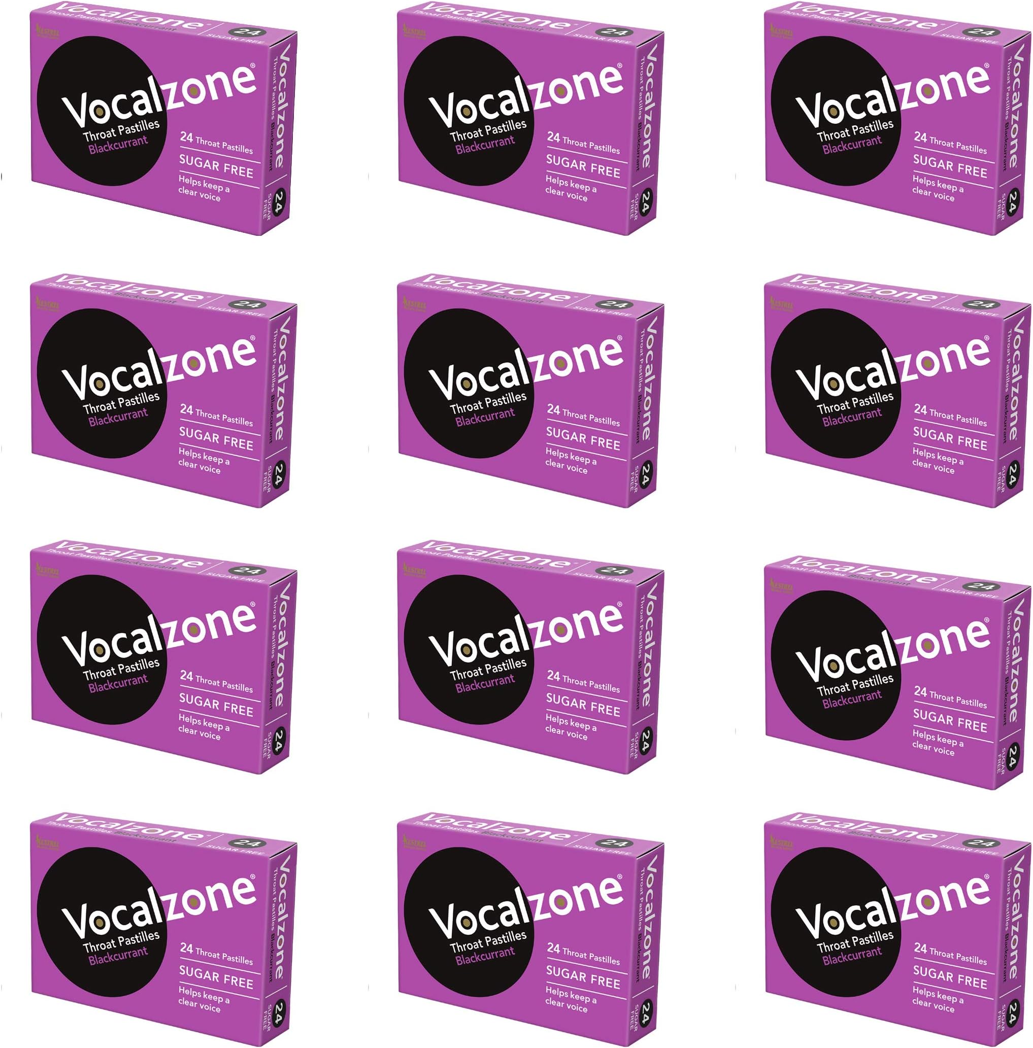 Vocalzone Blackcurrant Sore Throat Relief Pastilles 12 Pack