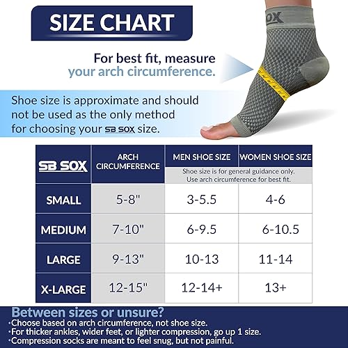 Miniatura 52 de SB Sox mangas para pie de compresión para hombres y mujeres - los mejores calcetines para fascitis plantar para el alivio del dolor de fascitis