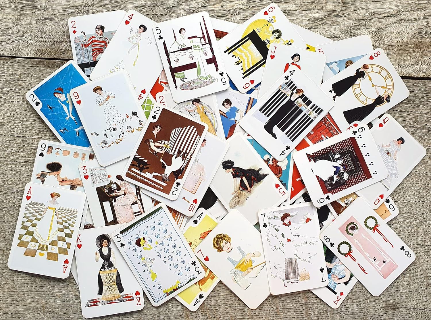 Art Deco Lady Playing Cards (Poker Deck 54 Cards All Different) Art Deco Lady Portrait by Coles Phillips Vintage Posters