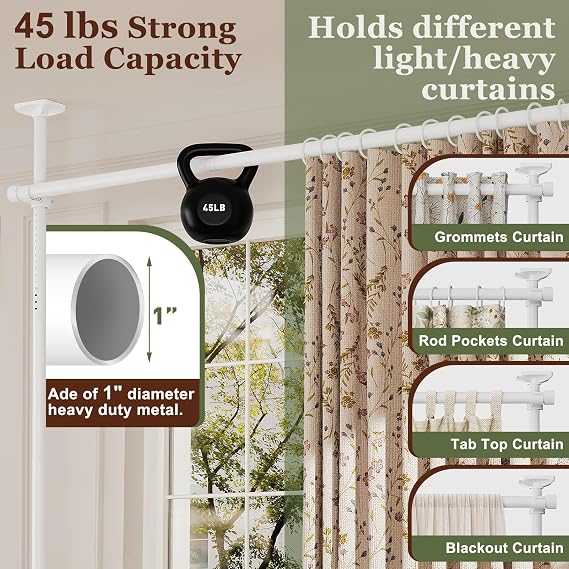 Goovilla Room Divider for Room Separation, 4-10ft(H) 28-114inch(W), White