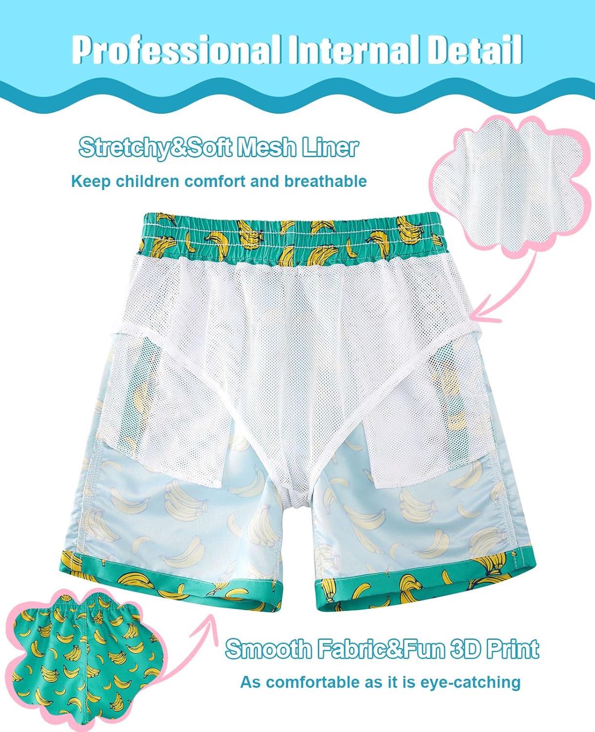 Cozople 7-16T Teen Boys Swim Trunks Quick Dry UPF 50+ Swimwear Bathing Suit for Big Boys Beach Swim Boards Shorts - Image 5