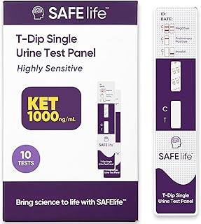 SAFE LIFE Ketamine Dip Card Test Kit | Urine Screening for KET/keta, 1000 ng/mL Cutoff [ 10 Pack]