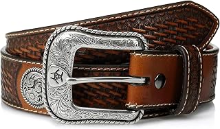 ARIAT Men's Stamped Basketweave Western Belt with Removable Buckle