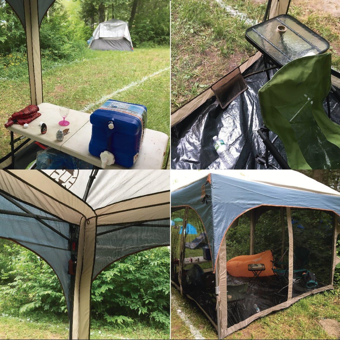 EasyGoProducts Screen Room attaches to Any 10'x10' Pop Up Screen Tent Room – 4 Walls, Mesh Ceiling, PVC Floor, Two Doors, Four Windows – Standing Tent – Tent Room - Tent Frame and Canopy NOT Included : Sports & Outdoors