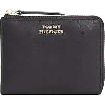 Tommy Hilfiger Women Wallet Hilfiger Leather Med Za Small, Black Black, One Size