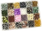 960Pcs 6mm Natural Gemstone Beads,1mm Hole Adult Jewelry Craft