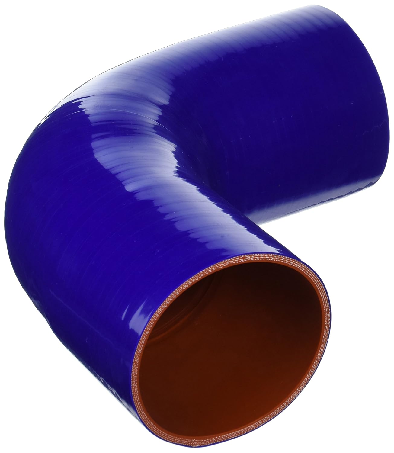 HPS HTSER90-375-400-BLUE Silicone High Temperature 4-ply Reinforced 90 degree Elbow Reducer Coupler Hose, 25 PSI Maximum Pressure, 4" Leg Length on each side, 3-3/4" > 4" ID, Blue