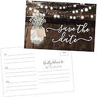 Vista 1 de Your Main Event Prints 50 tarjetas rústicas para guardar la fecha para bodas, compromisos, aniversarios, baby shower, fiestas de cumpleaños