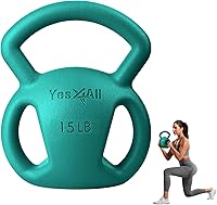 Vista 13 de Yes4All Kettlebell, Strength Training Kettlebells for Women, Wide Multi-grip Textured Handle for Home Gym Exercises & Full Body Workout, Single 5–25