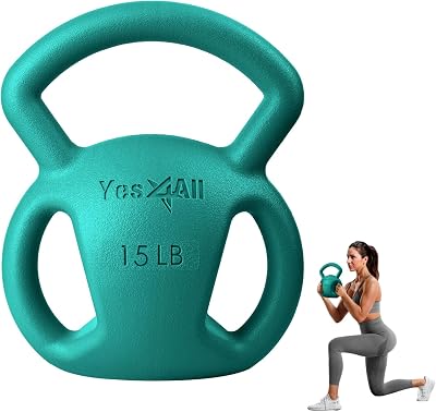 Yes4All Kettlebell Weight with Wide Multigrip Handle for Dumbbell Weights Exercises, Full Body Workout Equipment