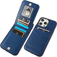 Vista 10 de KIHUWEY Compatible con iPhone 14 Pro Max Funda Billetera con Tapa con Soporte para Tarjeta de Crédito, Cierre Magnético de Cuero Premium, Función