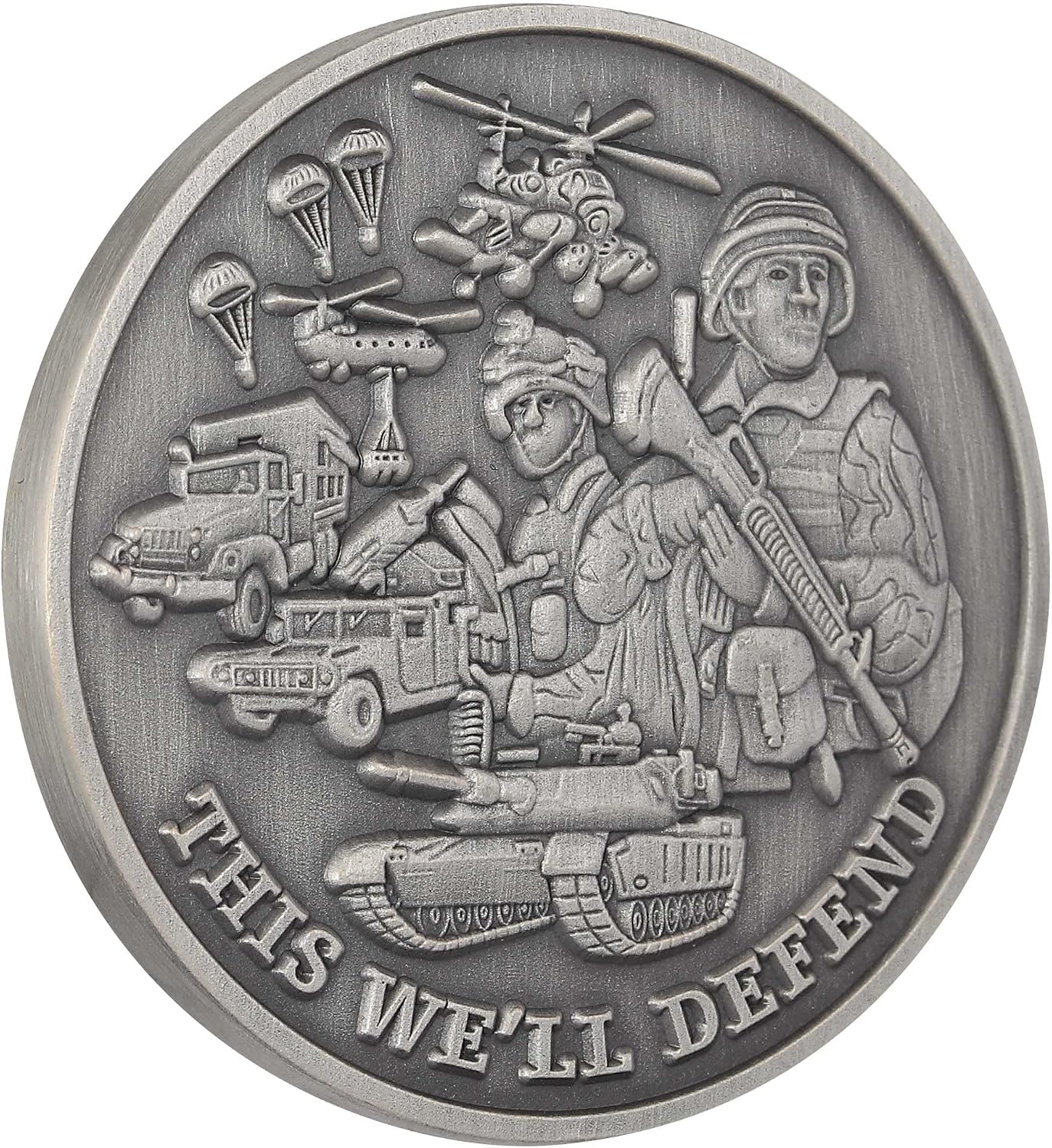 MEDALS OF AMERICA EST. 1976 Army Theme Seal Nickel Antique Challenge Coin
