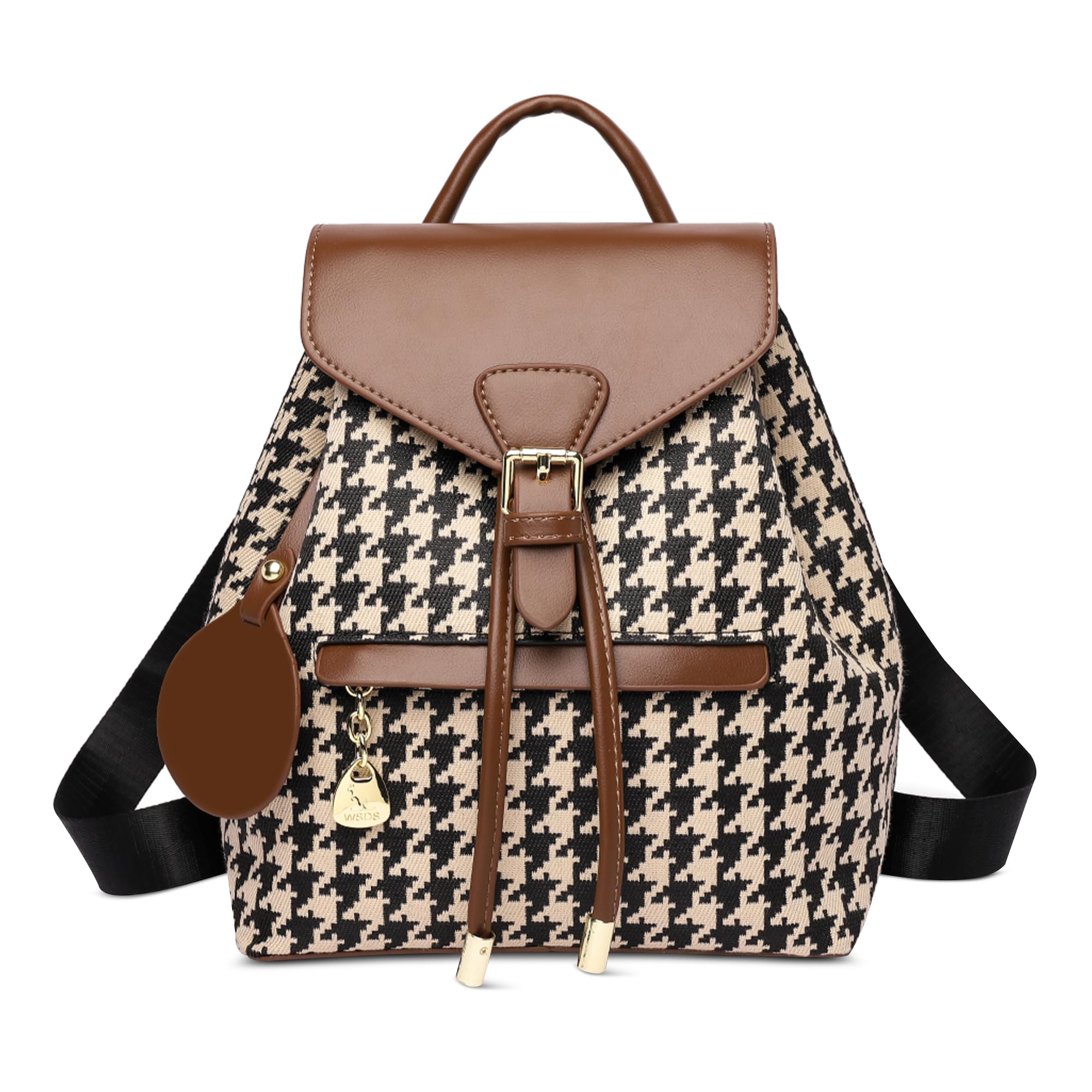 Borsa Zaino Donna Elegante Zainetto Antifurto Impermeabile Daypack Mode Stampa Tracolla Moderno Borse Spalla Mano per Scuola Shopping Università Viaggio Vacanza Lavoro in Pelle PU Marrone