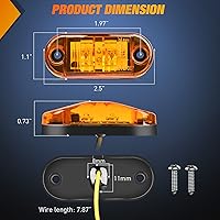 Vista 2 de Nilight Luz de Marcador Lateral Ovalada de 2.5 Pulgadas 10PCS Ámbar 2 Diodos LED Luces de Guardabarros y Separación de Remolque Impermeables