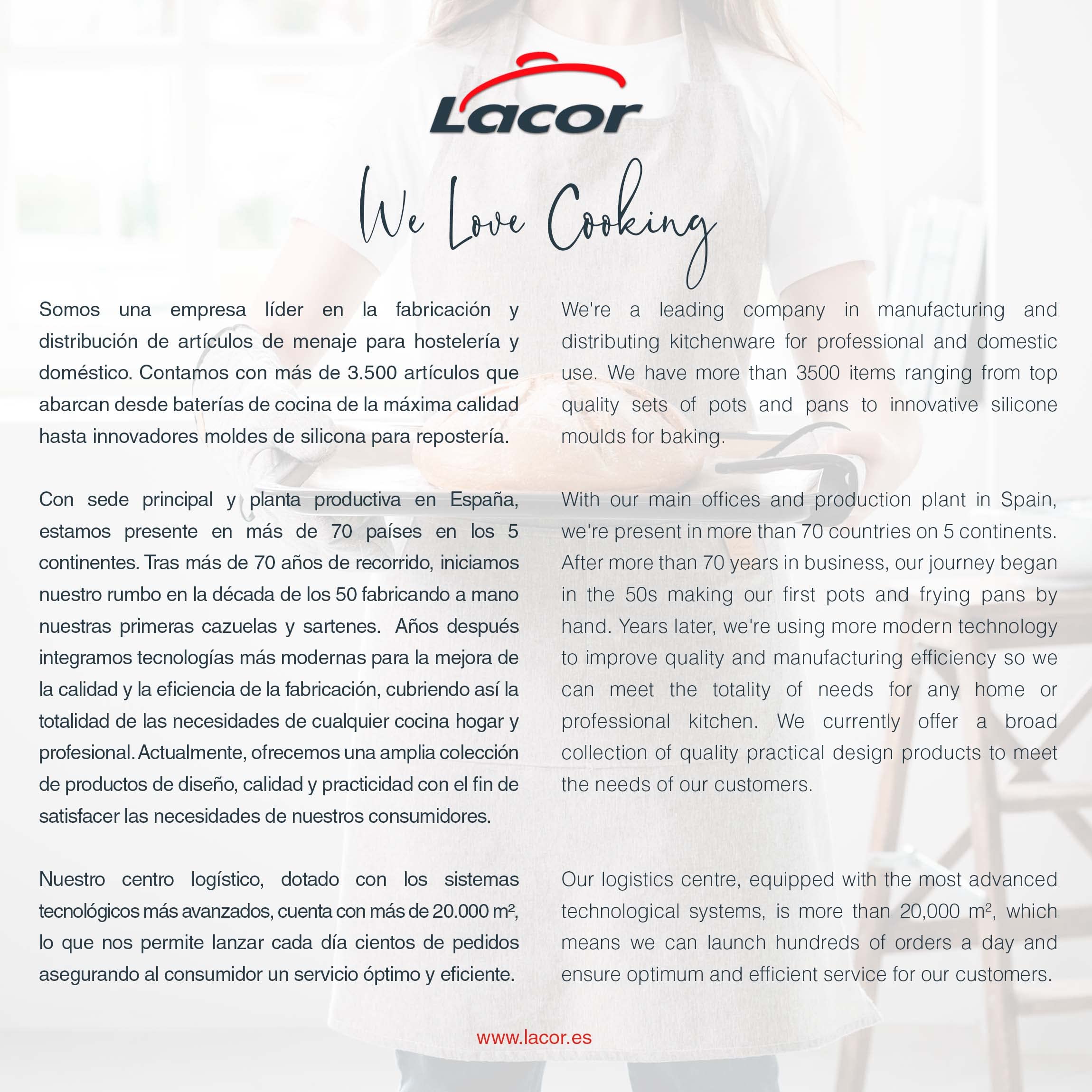 Lacor - 60082 - Tablier de cuisine unisexe, Tablier au design simple, élégant et original, mesure 68x83 cm, couleur Gris marbré