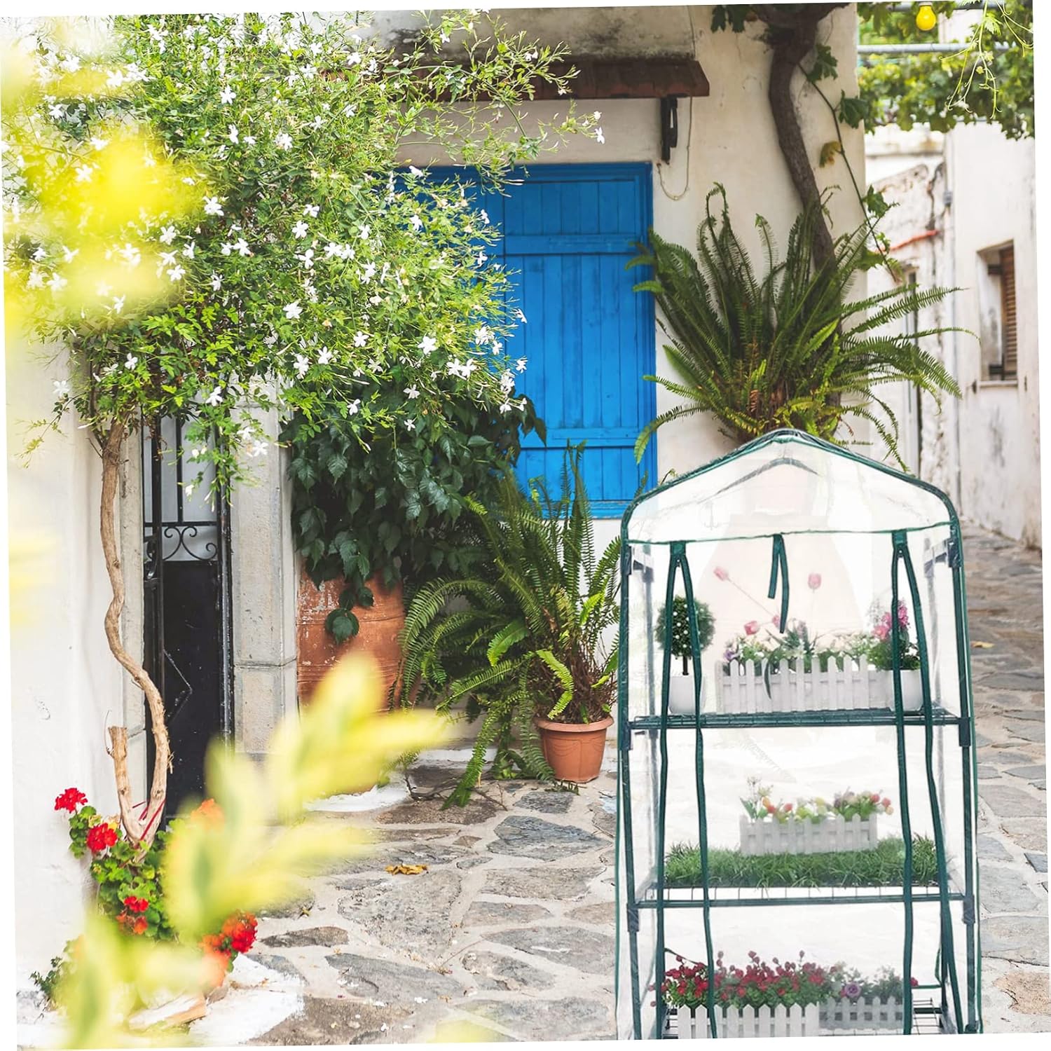 Mini Greenhouse Replacement Cover Use Lightweight Portable Secure Plant Fits Garden Shelves