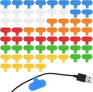 60 Pieces Cable Labels, Cord Labels for Electronics Multi-Color Write-On Wire Labels Tags Wire Tags for Cables Management and Identification