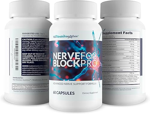 Miniatura 4 de Alivio de la neuropatía Pro para el bloqueo de la niebla nerviosa  Nuestros mejores suplementos de neuropatía con B12, apoyo para el nervio melena
