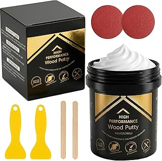 Deuvuo Wood Filler, Wood Putty Filler White - Our Wood Grain Filler Offers a Quick and Lasting Fix for Any Damage or Flaw - Paintable, Stainable, Sandable & Quick Drying - 9.87 Ounce