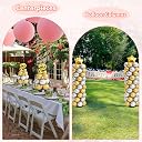 Balloon Stand - Set of 2, 56 Inch Height Adjustable Splicing Metal Pole Balloon Column Arch Stand Kits with Base for Floor,Centerpieces Balloon Tower Pillar for Birthday Party,Baby Shower,Christmas gallery image
