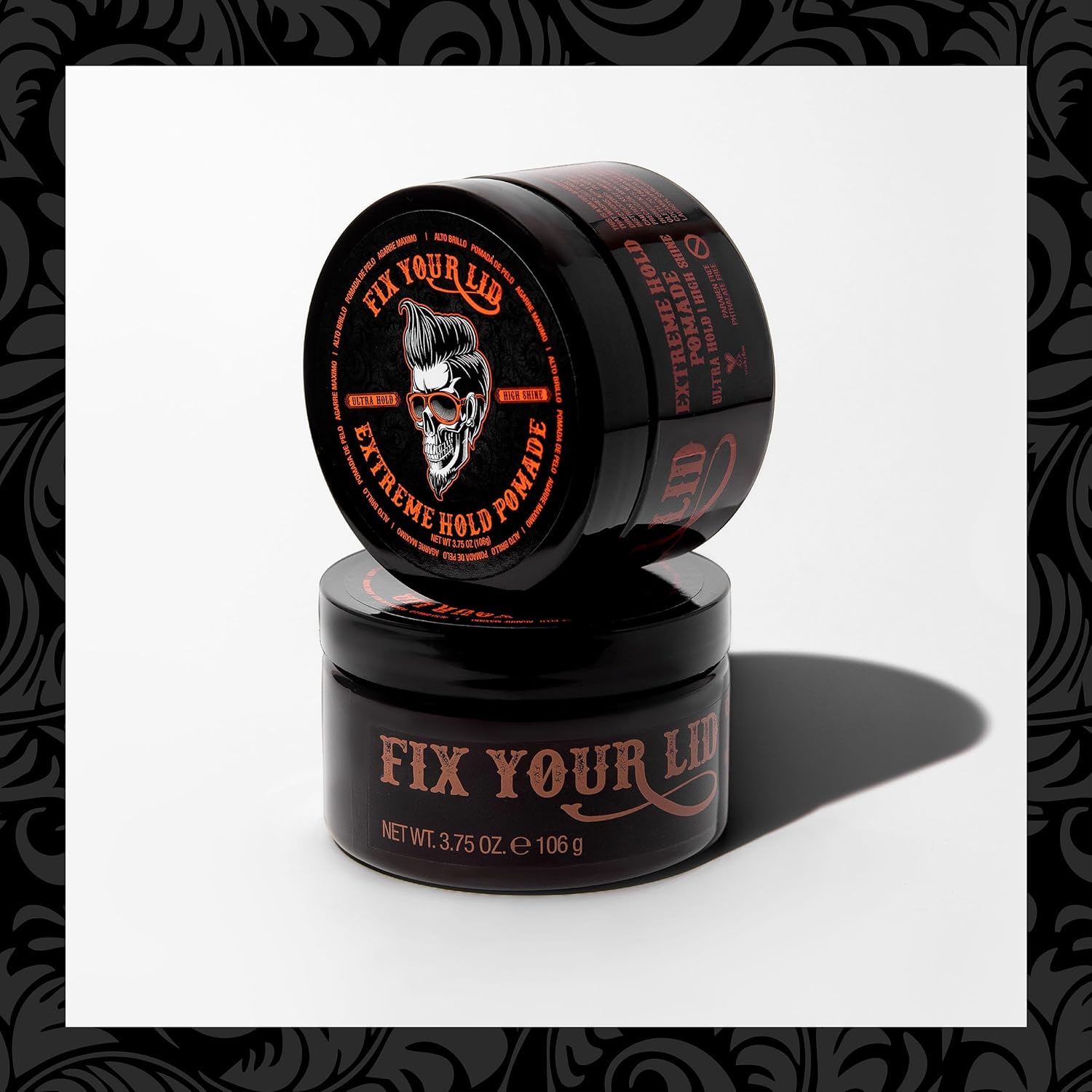 Fix Your Lid Extreme Hold Hair Pomade For Men - High Shine Water Based Hair Gel 3.75 oz - Easy To Wash Out