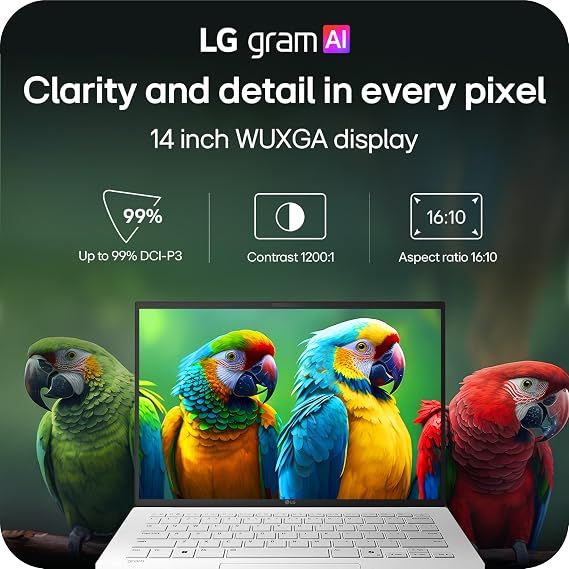 LG gram 14-inch Thin and Lightweight Laptop Computer, Windows 11 Home, Copilot+ PC, Powered by AMD Ryzen AI 7 450 Processor, 16GB RAM, 1TB SSD - Essence Silver