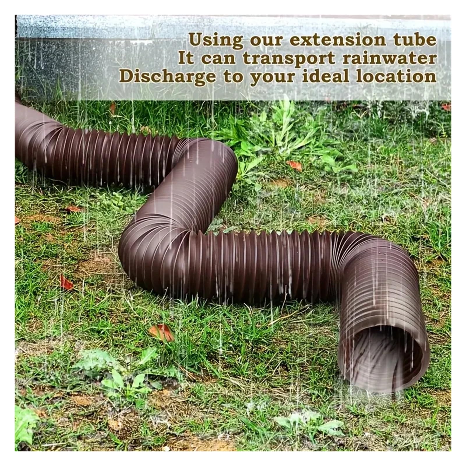 ExtensióN De CanalóN 1 Uds. Extensión de canalón de lluvia conector retráctil con tornillos extensor de drenaje Flexible tubos de canalón(White)