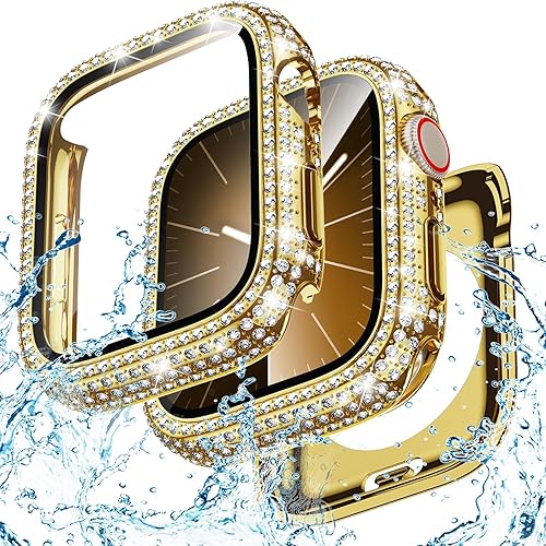 Goton Funda impermeable 2 en 1 para Apple Watch Series 8 y Series 7 de 1.772 pulgadas, protector de pantalla de 1.772 pulgadas (1.772 in), con