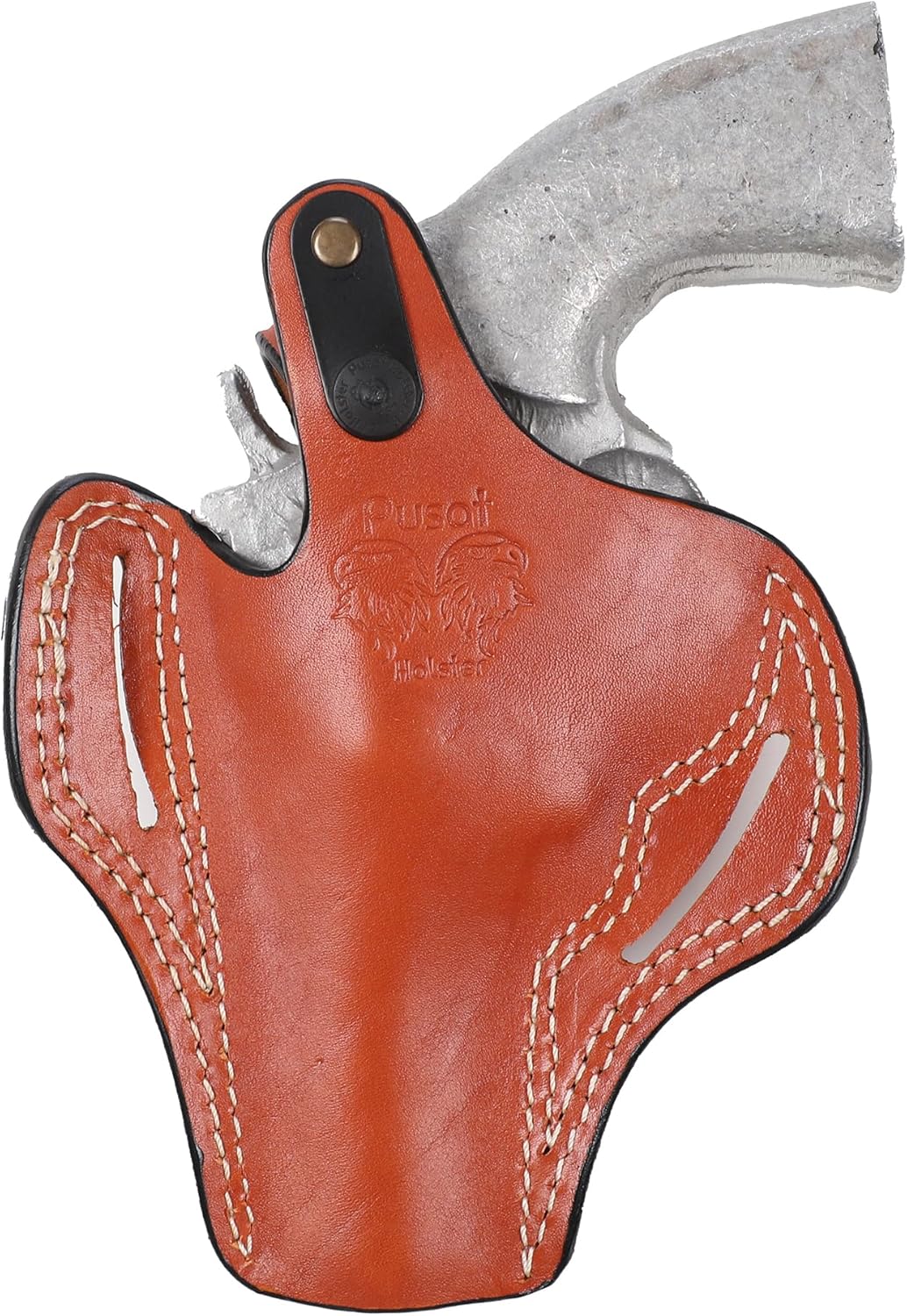 Pusat Holster Premium Leather Thumb Break Belt Holster 4 inch 357 MAG for Revolver Colt Trooper MK III Right Hand